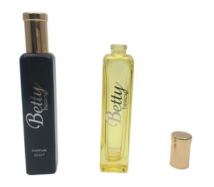 Mini cuadrado de cristal recargable COMÚN de las botellas de perfume 20ml con los casquillos del rociador/del oro