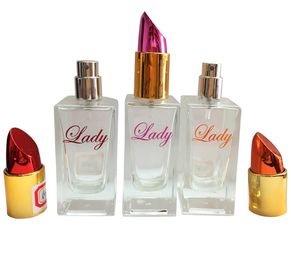 Botellas de perfume antiguas de cristal cuadradas lindas botellas/30ml de perfume con los casquillos de la barra de labios